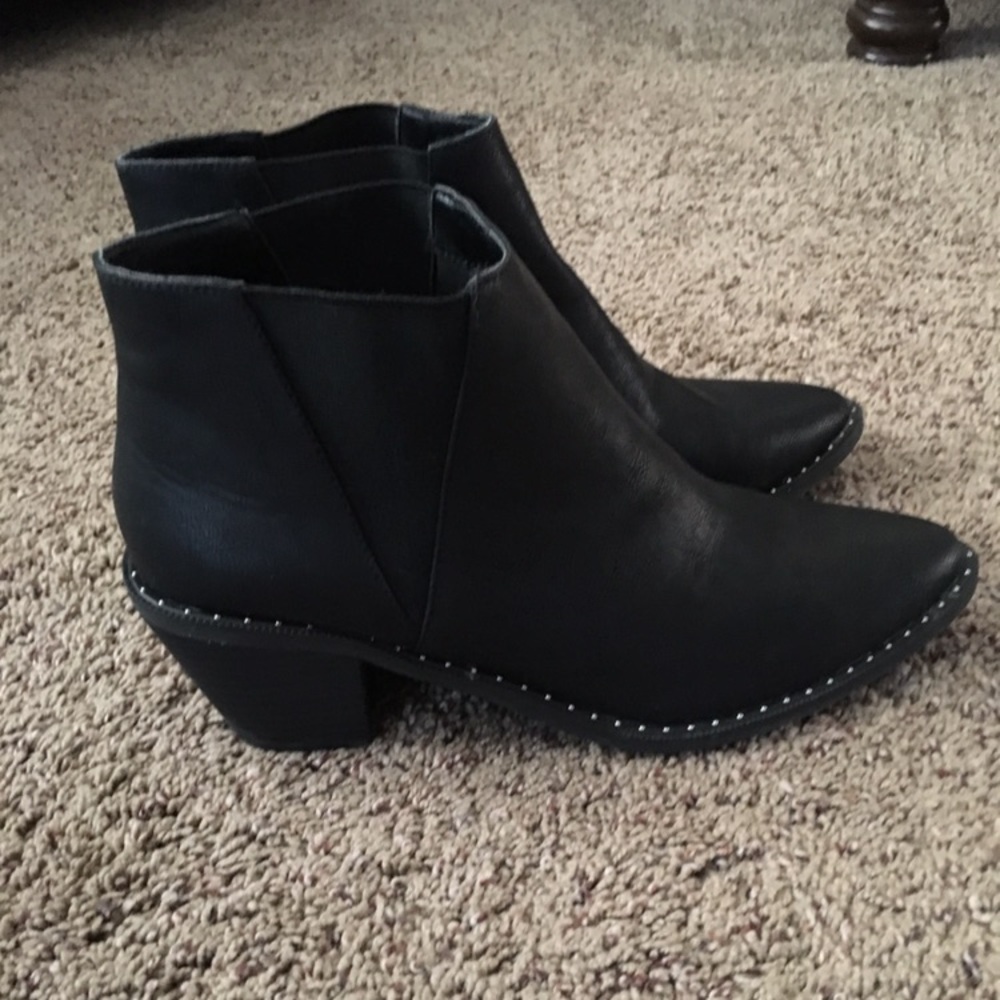 H & M Black studded ankle bootie